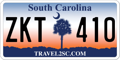 SC license plate ZKT410
