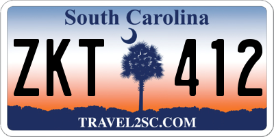 SC license plate ZKT412