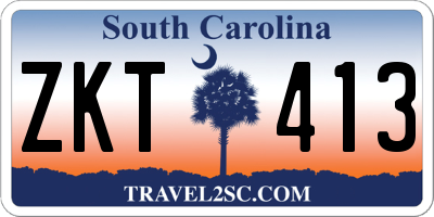 SC license plate ZKT413