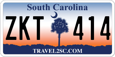 SC license plate ZKT414