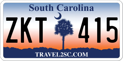 SC license plate ZKT415