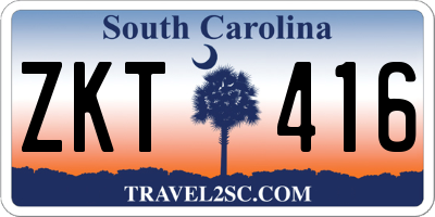 SC license plate ZKT416