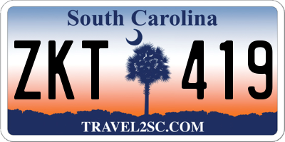 SC license plate ZKT419