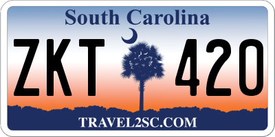 SC license plate ZKT420
