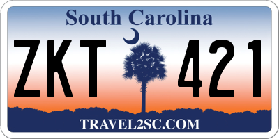SC license plate ZKT421