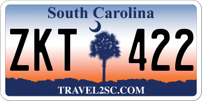 SC license plate ZKT422