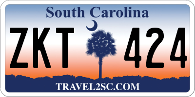 SC license plate ZKT424