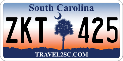 SC license plate ZKT425