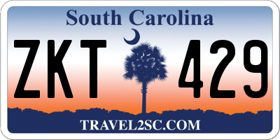 SC license plate ZKT429