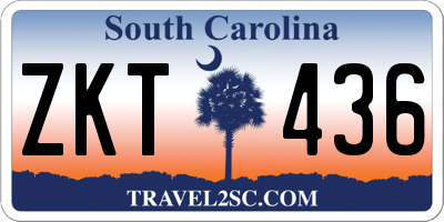 SC license plate ZKT436