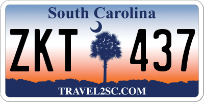 SC license plate ZKT437