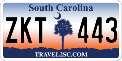 SC license plate ZKT443