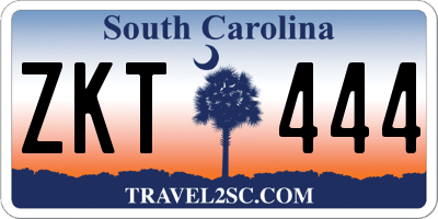 SC license plate ZKT444