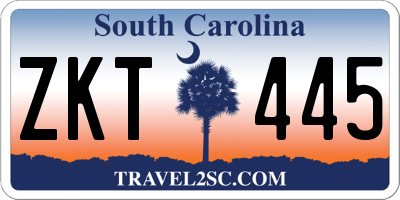 SC license plate ZKT445