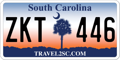 SC license plate ZKT446