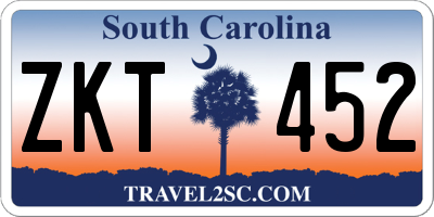 SC license plate ZKT452