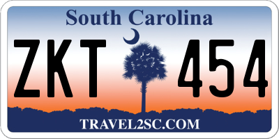 SC license plate ZKT454