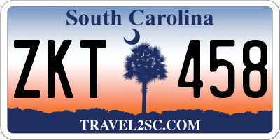 SC license plate ZKT458