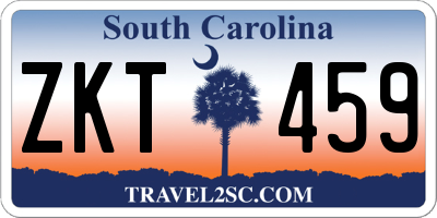 SC license plate ZKT459