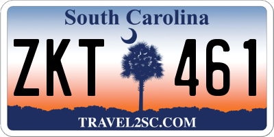 SC license plate ZKT461
