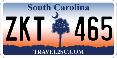 SC license plate ZKT465