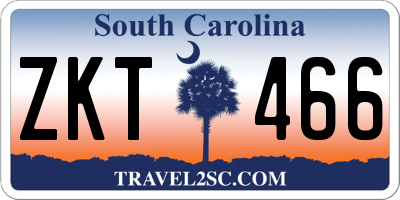 SC license plate ZKT466