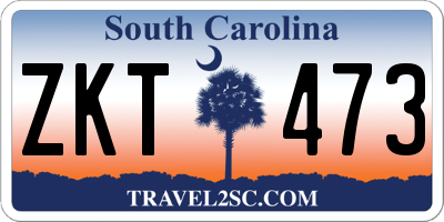 SC license plate ZKT473