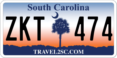 SC license plate ZKT474