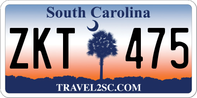 SC license plate ZKT475