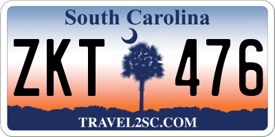 SC license plate ZKT476
