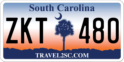 SC license plate ZKT480