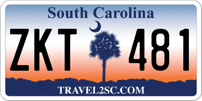 SC license plate ZKT481