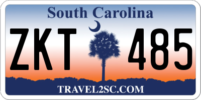 SC license plate ZKT485