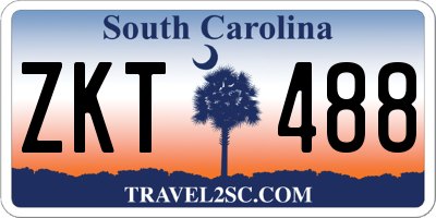 SC license plate ZKT488