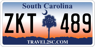 SC license plate ZKT489
