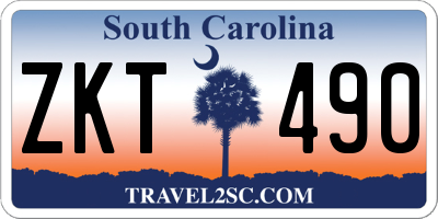 SC license plate ZKT490