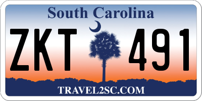 SC license plate ZKT491