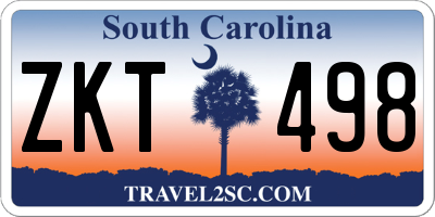 SC license plate ZKT498