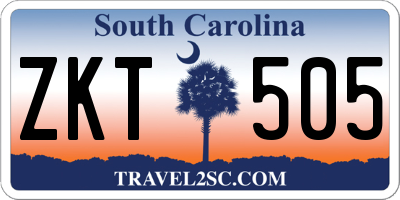 SC license plate ZKT505