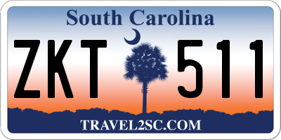 SC license plate ZKT511