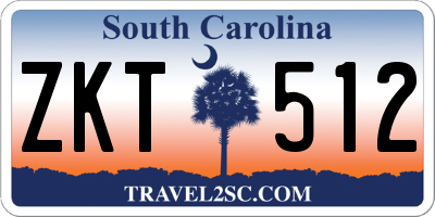 SC license plate ZKT512