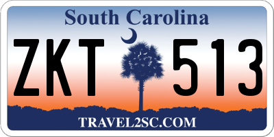SC license plate ZKT513