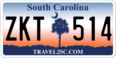 SC license plate ZKT514