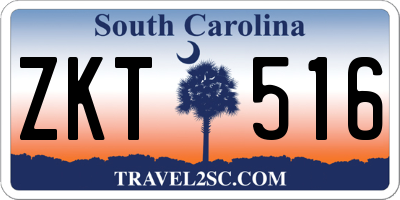 SC license plate ZKT516