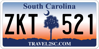 SC license plate ZKT521