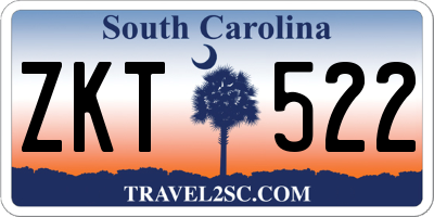 SC license plate ZKT522