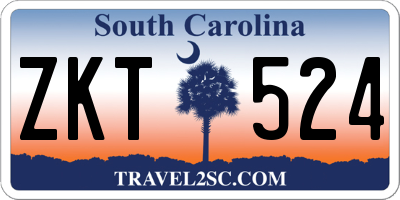 SC license plate ZKT524