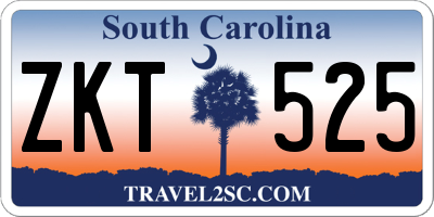 SC license plate ZKT525