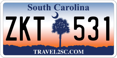 SC license plate ZKT531