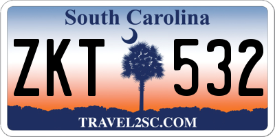 SC license plate ZKT532